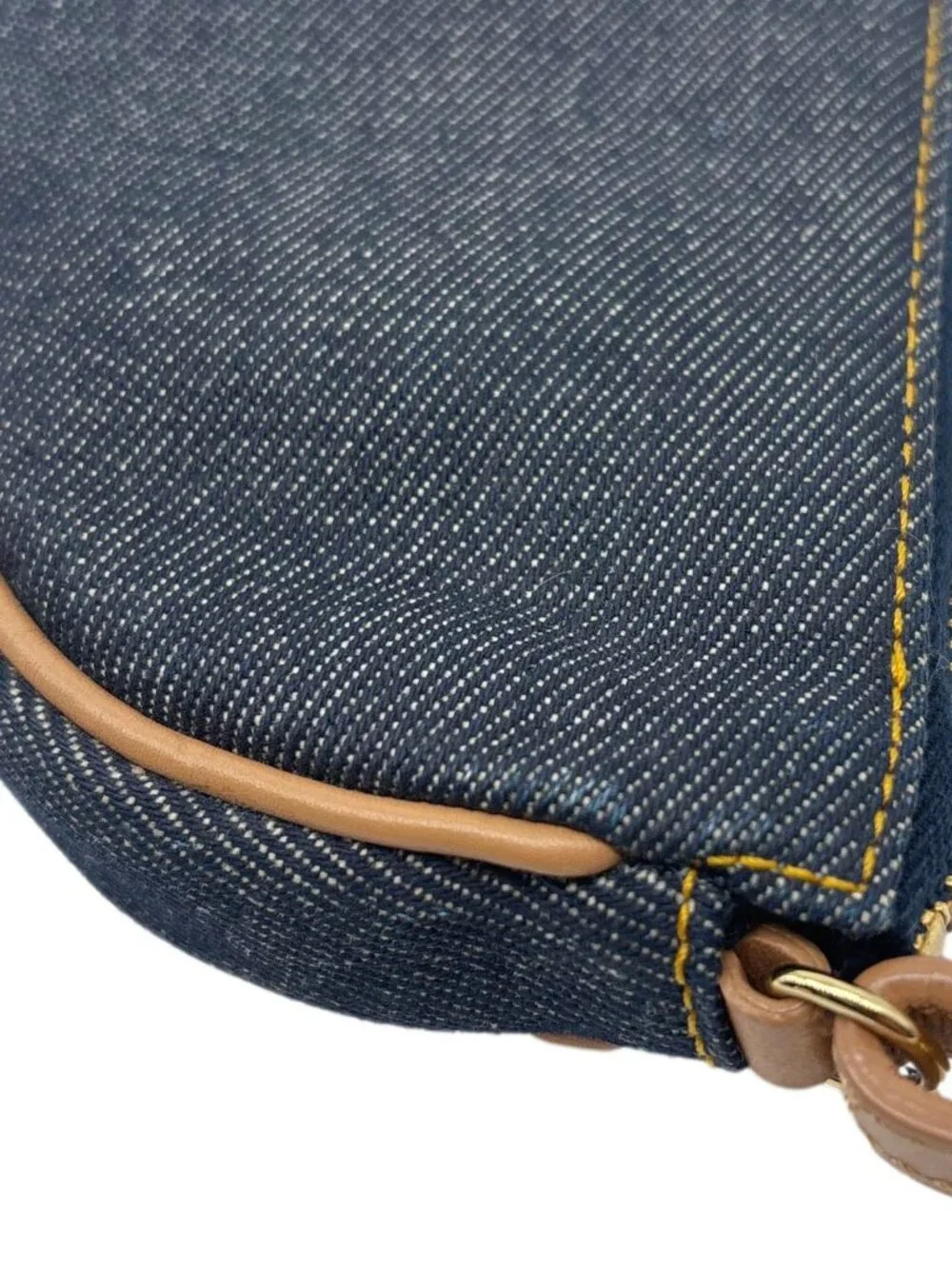 Christian Dior  Saddle Vintage Denim Hobo Bag Blue